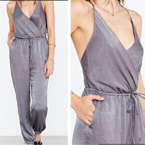 Silence + Noise Charcoal Wrap Jumpsuit